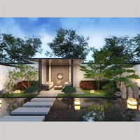 Balcony courtyard garden landscape 3d model